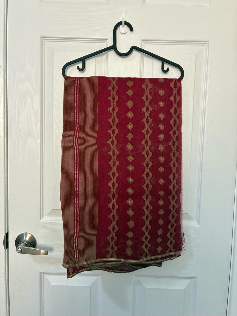 Red Patterned Saree